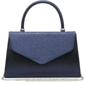 Glitter Flap Evening Handbag – Navy Blue