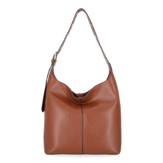 Bucket Style Shoulder Handbag – Brown