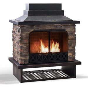 Sunjoy Canyon Wood-Burning Fireplace, Heats 2.14 sq. ft.