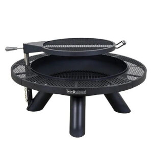 Even Embers 44 in. Round Charcoal/Wood-Burning Fire Pit with Cooking Grate